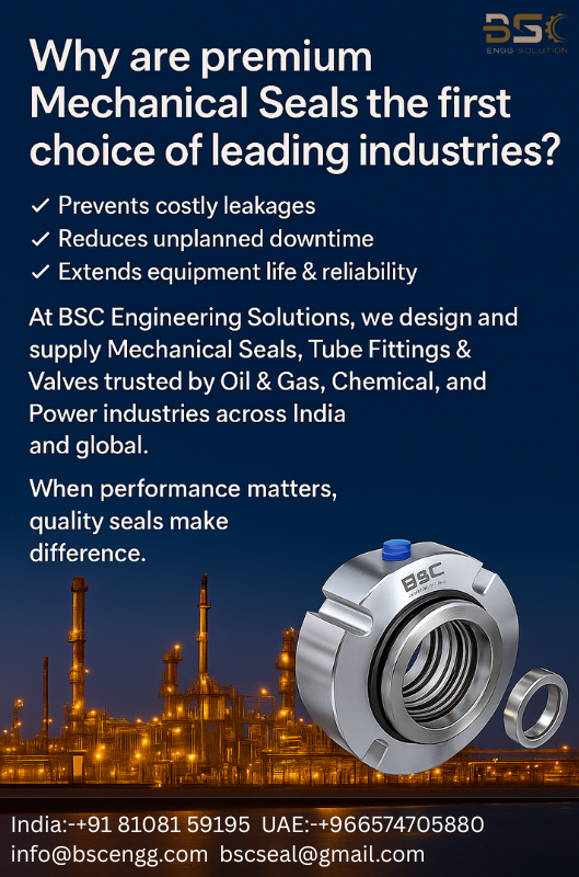 Premium Mechanical Seals for oil & gas, chemical, and power industries – BSC Engineering Solutions